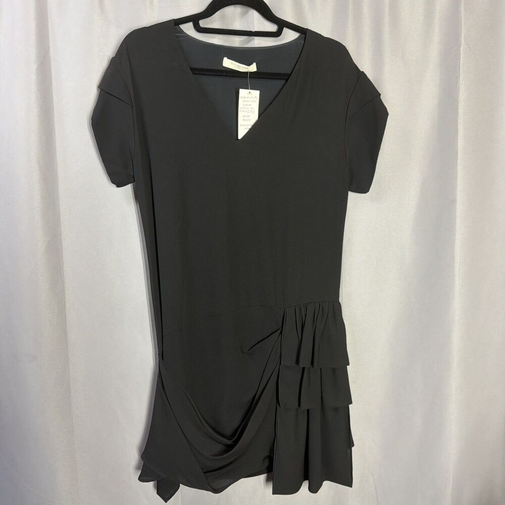 Bcbg Maxazria Dress Runway Crepe Black Draped Spring 2010